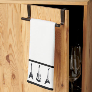 Serviette de guitare noire et blanche