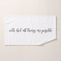 Serviette de gym Avec Dieu toutes les choses sont 