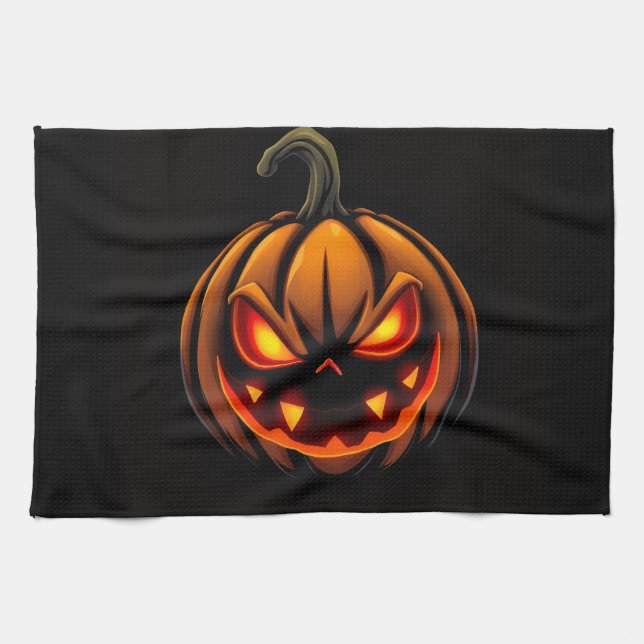 Serviette de Halloween Monstre Citrouille Malicieu (Horizontal)