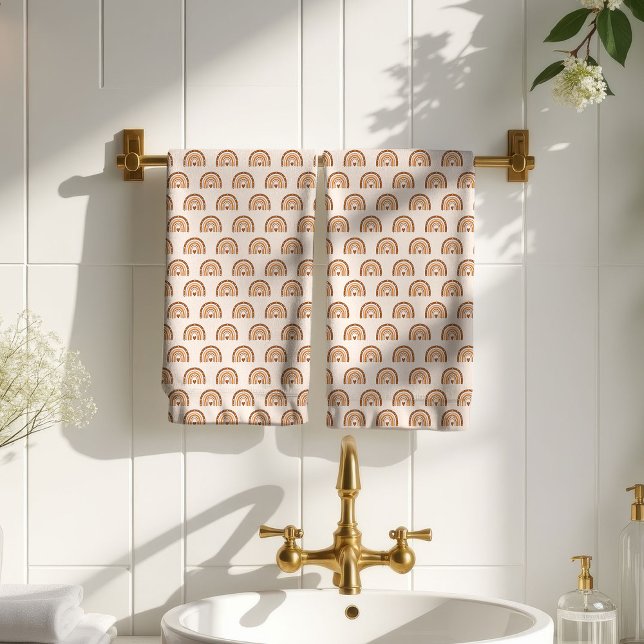 Serviette de jardin groovy terracotta cuivre (Groovy Garden Towel Terracotta Copper Touch)