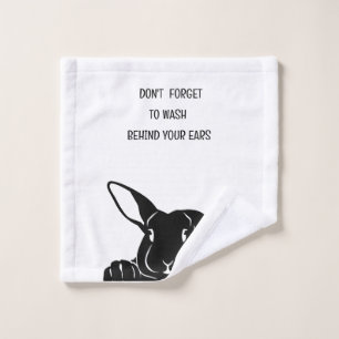 SERVIETTE DE LAVAGE LAPIN SILHOUETTE NOIRE