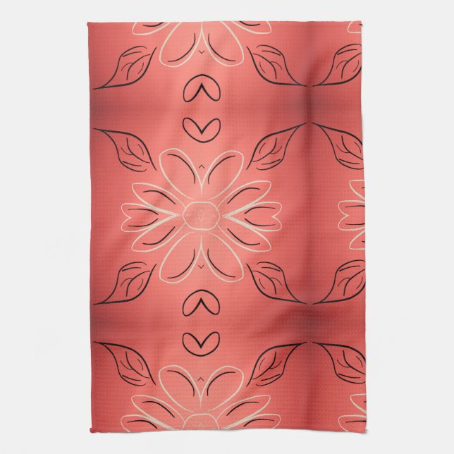 Serviette de luxe avec corail rouillé (Vertical)