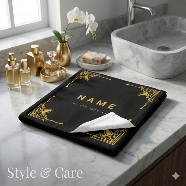 Serviette de luxe premium avec nom personnalisé (Premium Luxury Wash Cloth with Custom Name)