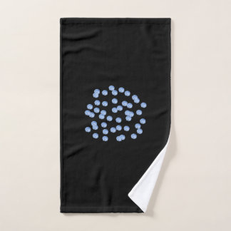 Serviette de main bleue de pois