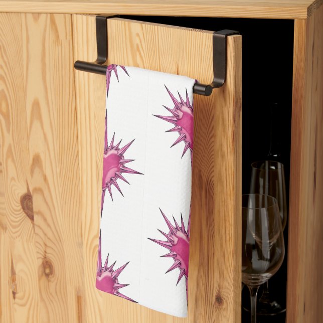 Serviette de main Cybersigilisme Cœur Barbelé Rose (Pliage en tiers)