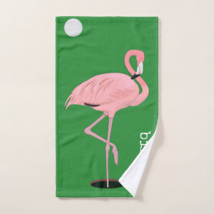 Serviette de main de golf de Flamant rose de