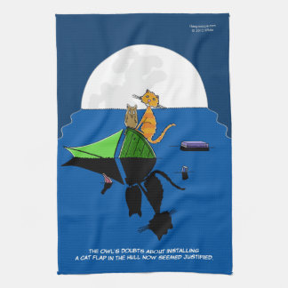 Serviette de main de hibou et de minou
