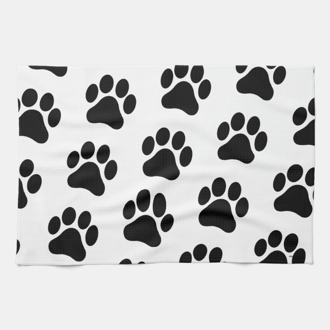Serviette de main de motif d'empreinte de patte (Horizontal)