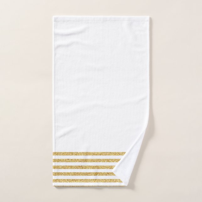 Serviette de main de rayure d'or (Serviette à main)