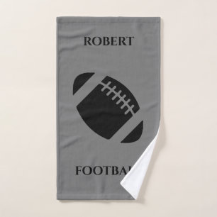 Serviette de main du football, nom personnalisé