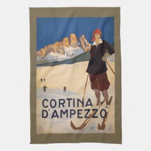 Serviette de main italienne vintage d'Alpes