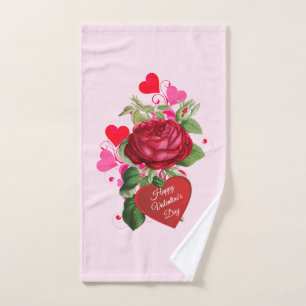 Serviette de mains coeurs de la Saint-Valentin et