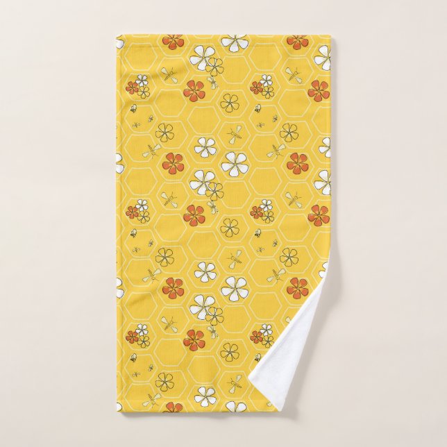 Serviette de mains fantaisiste Sunny Honeycomb et  (Serviette à main)