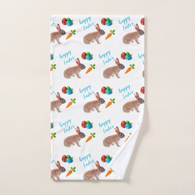 Serviette de mains motif lapin de Pâques (Serviette à main)