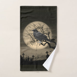 Serviette de mains pour Halloween avec cimetière s
