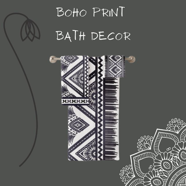 Serviette de Motif Boho Blanc Marine (Créateur téléchargé)