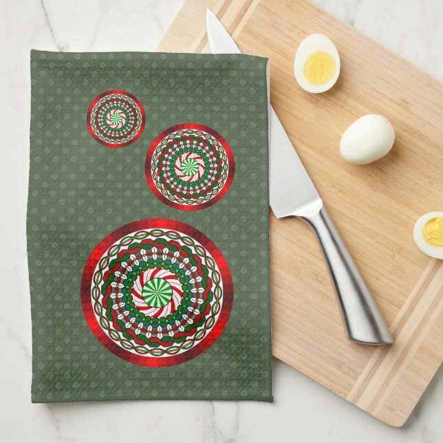 Serviette de Noël aux couleurs de Noël (Quart Plié)