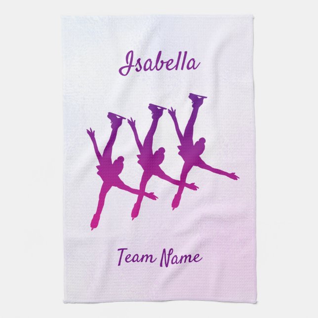 Serviette de patinage synchronisé arabesque violet (Vertical)