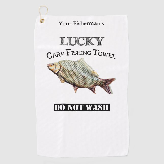 Serviette de pêche en carpe Lucky personnalisée (Devant)