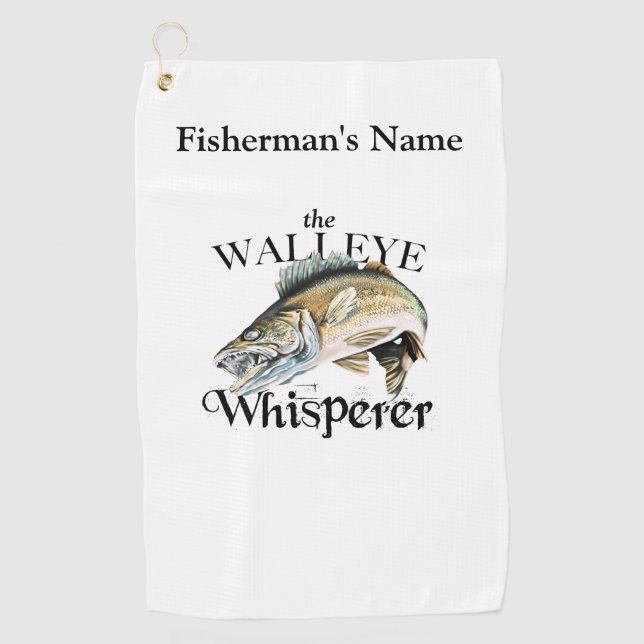 Serviette de pêche légère au walleye personnalisé (Devant)