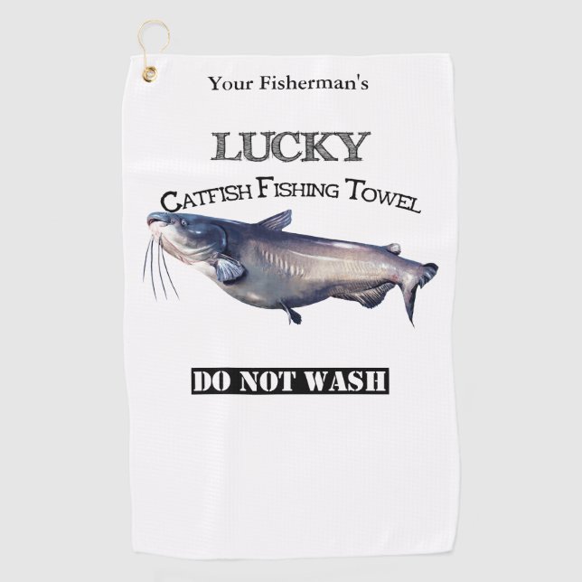 Serviette de pêche personnalisée Lucky Catfish (Devant)