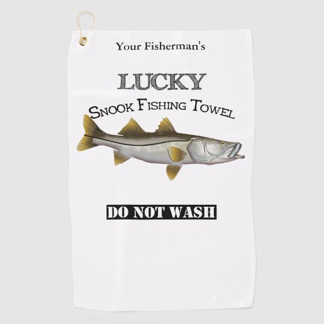 Serviette de pêche personnalisée Lucky Snook (Devant)