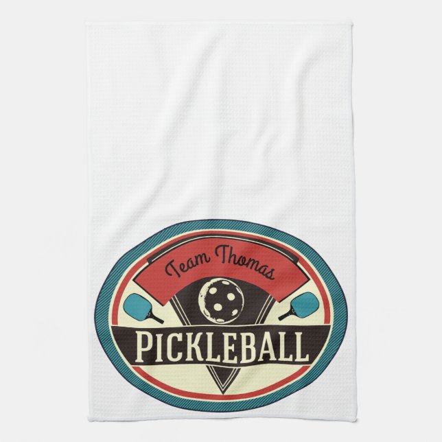 Serviette de Pickleball - conception vintage (Vertical)