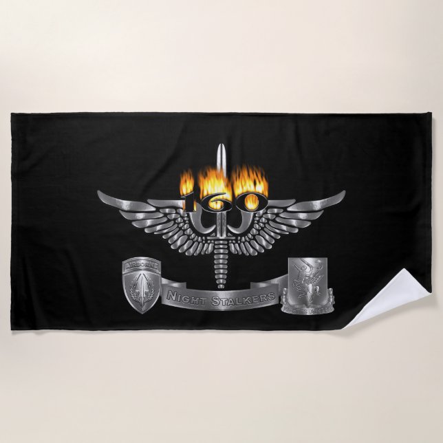 Serviette De Plage 160th Special Operations Aviation NIGHT STALKERS  (Devant)