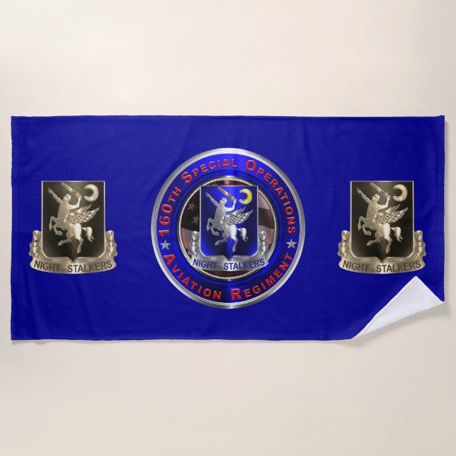 Serviette De Plage 160th Special Operations Aviation NIGHT STALKERS   (Devant)