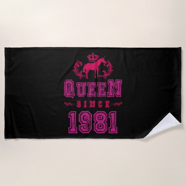 Serviette De Plage 1981 Queen Unicorn (Devant)