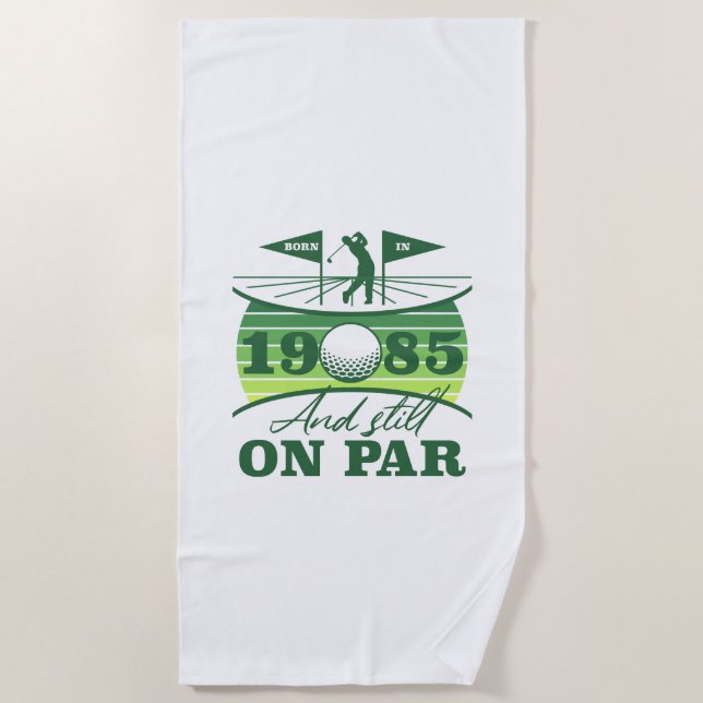 Serviette De Plage 1985 40e anniversaire Humour de golf (Devant)