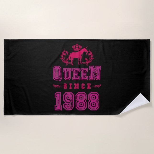 Serviette De Plage 1988 Queen Unicorn (Devant)