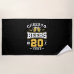 Serviette De Plage 20Th Birthday Cheers And Beers Birthday<br><div class="desc">20Th Birthday Cheers And Beers Birthday</div>