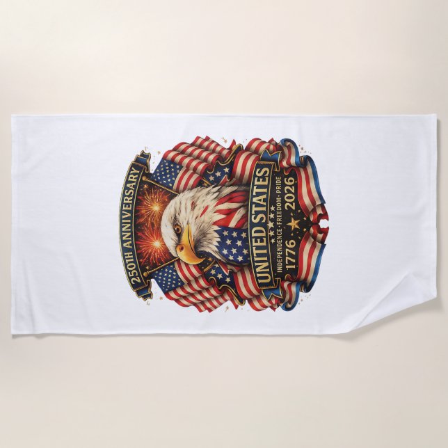 Serviette De Plage 250e anniversaire de l'indépendance des États-Unis (Devant)