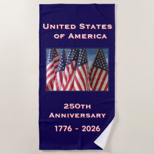Serviette De Plage 250e anniversaire USA Patriotic American Flags
