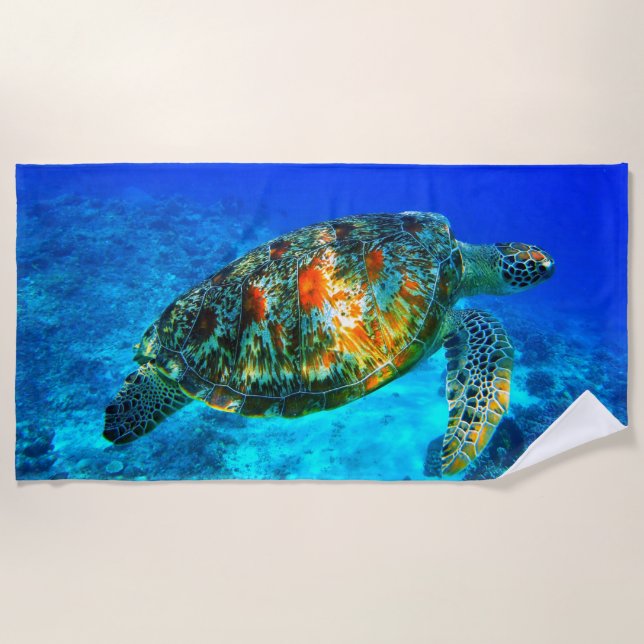 Serviette de plage 30 sous-marine (Devant)