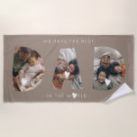 Serviette De Plage 3 photo collage papa<br><div class="desc">C'est un cadeau de papa photo personnalisé</div>