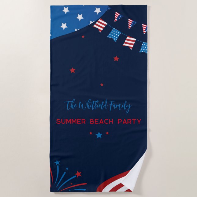 Serviette De Plage 4 juillet Famille Summer Beach Vacances tropicales (Devant)