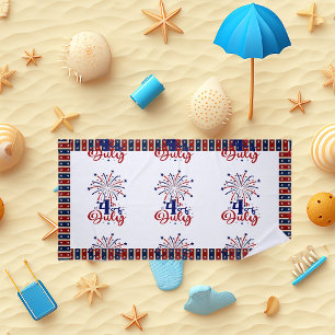 Serviette De Plage 4 juillet Firecracker Vibes patriotiques Star Stri