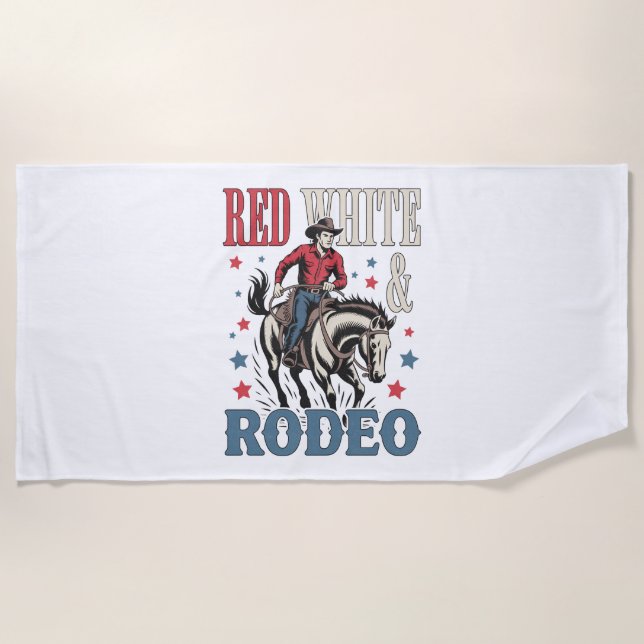 Serviette De Plage 4 juillet Rodeo Cowboy (Devant)