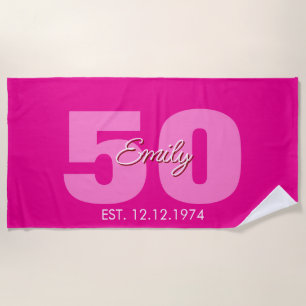 Serviette De Plage 50e anniversaire ,Cadeau 50e anniversaire personna