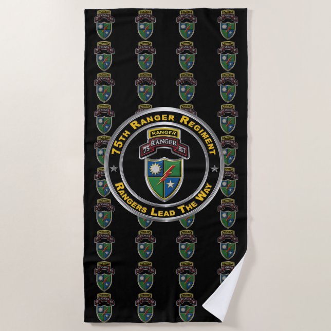 Serviette De Plage 75e régiment de rangers (Devant)