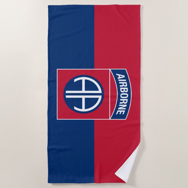 Serviette De Plage 82e division aérienne Flag Military Vétéran (Devant)