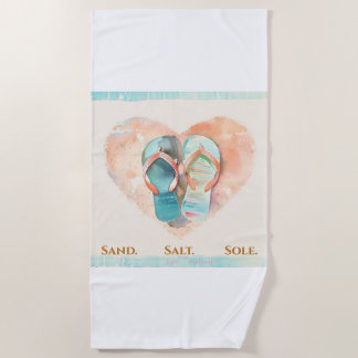 Serviette de plage à cœur Flip Flop – Sand Salt So