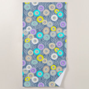 Serviette de plage à fleurs mécaniques