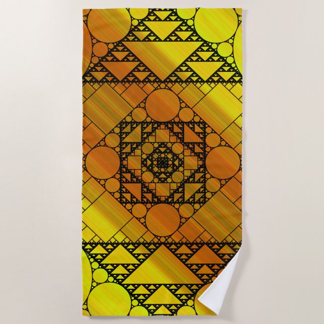 Serviette de plage à géométrie fractale (Devant)