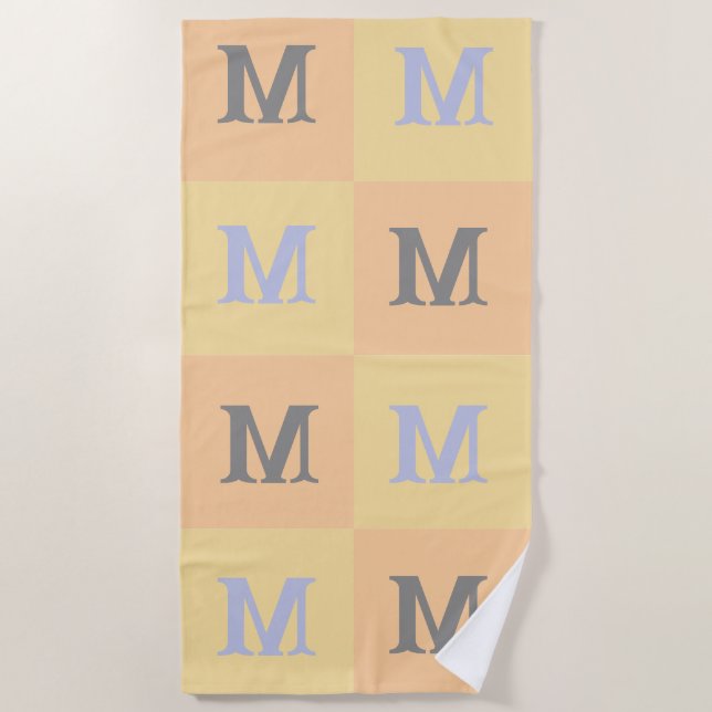 Serviette de plage à initiales personnalisées (Devant)
