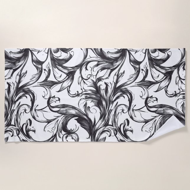 Serviette de plage à motif baroque (Devant)