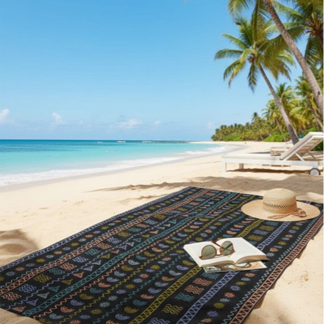 Serviette de plage à motif d'art populaire scandin (Créateur téléchargé)