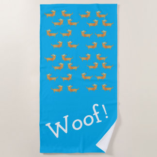 Serviette de plage à motif de chien de saucisse